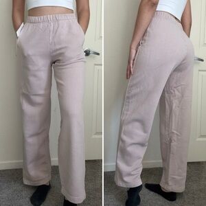 NWT Aritzia Wilfred Free Fleece Wide Sweatpants in GD Munro Mauve